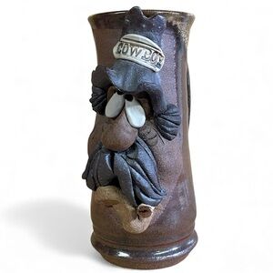 Vintage Mahone Stoneware Rustic Cowboy Character Mug